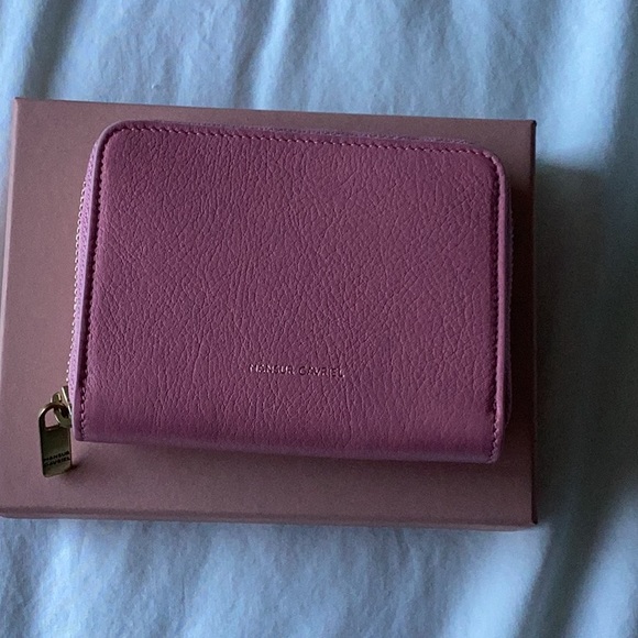 Mansur Gavriel Zipped Compact Wallet in Pink - Picture 1 of 7